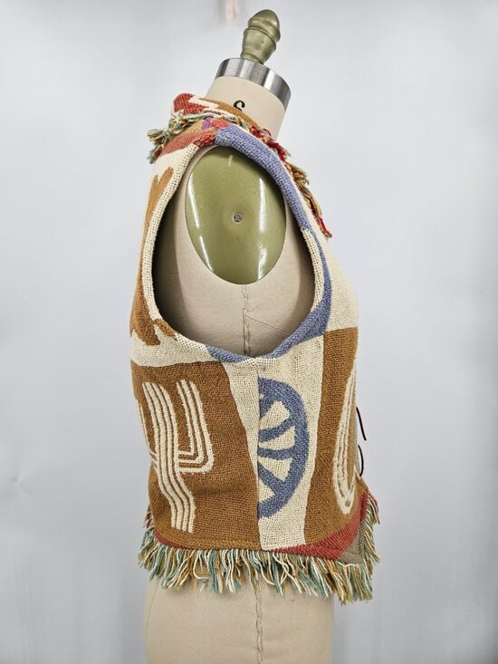 E Clair Designs Southwestern Vest Womens S/M Cactus Horseshoe Lasso - Picture 2 of 5